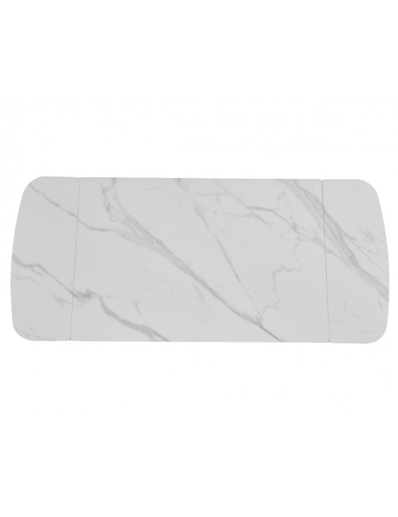 Стіл DUBLIN CERAMIC 120(180)*80 білий глянець/чорний каркас