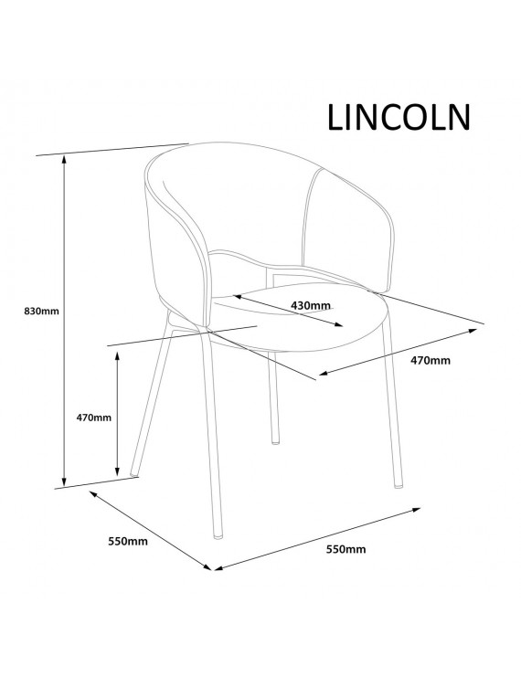 Стілець LINCOLN чорний каркас/беж