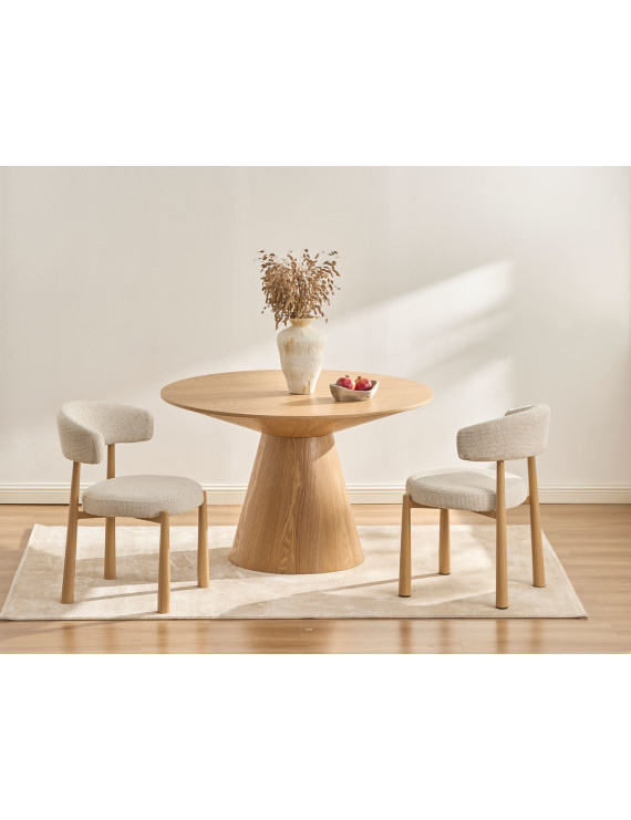 Cтілець CHRISTIAN дуб метал/беж тк.