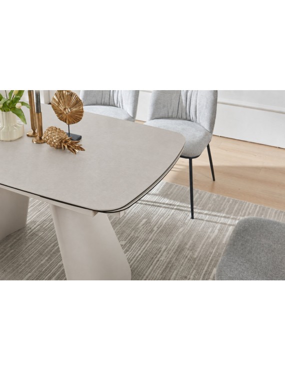 Стіл BROOKLYN CERAMIC 140(200)*80 сірий мат/кашемір