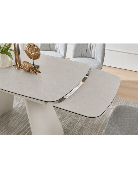 Стіл BROOKLYN CERAMIC 140(200)*80 сірий мат/кашемір
