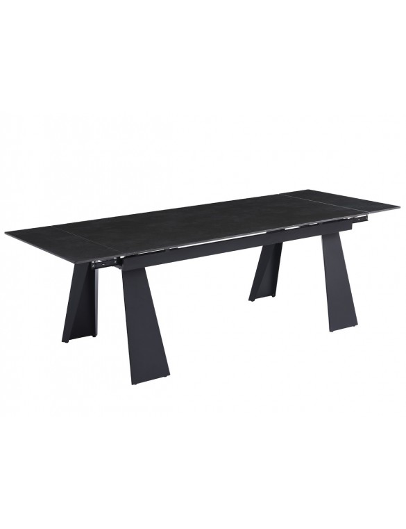 Стіл ARNOLD CERAMIC 180(240)*90 Wic dark grey мат/чорний каркас