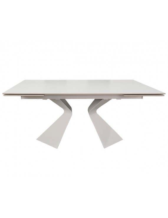 Стіл LAURA CERAMIC 160(240)*90 білий мат/білий