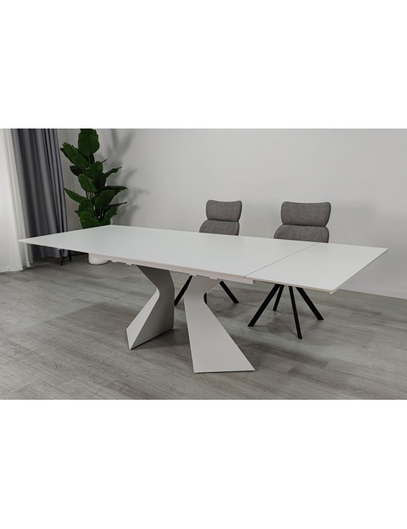 Стіл LAURA CERAMIC 160(240)*90 білий мат/білий