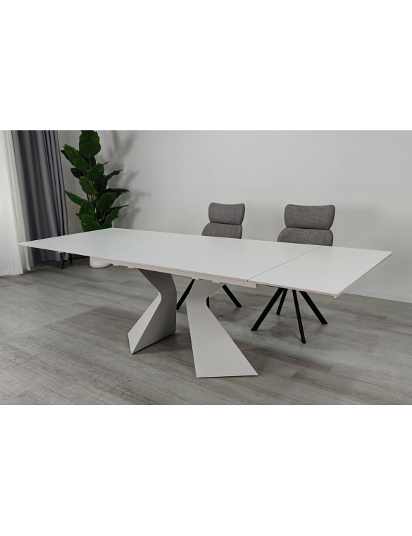 Стіл LAURA CERAMIC 160(240)*90 білий мат/білий
