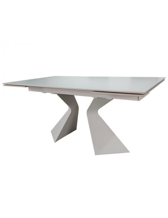 Стіл LAURA CERAMIC 160(240)*90 білий мат/білий