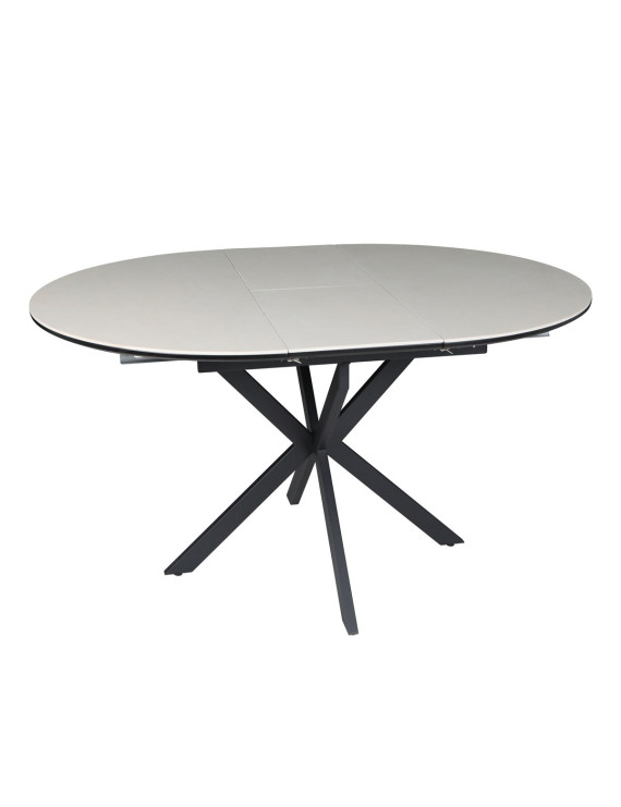 Стіл GENEWA CERAMIC 105(140)*105 стіл бежевий/чорний