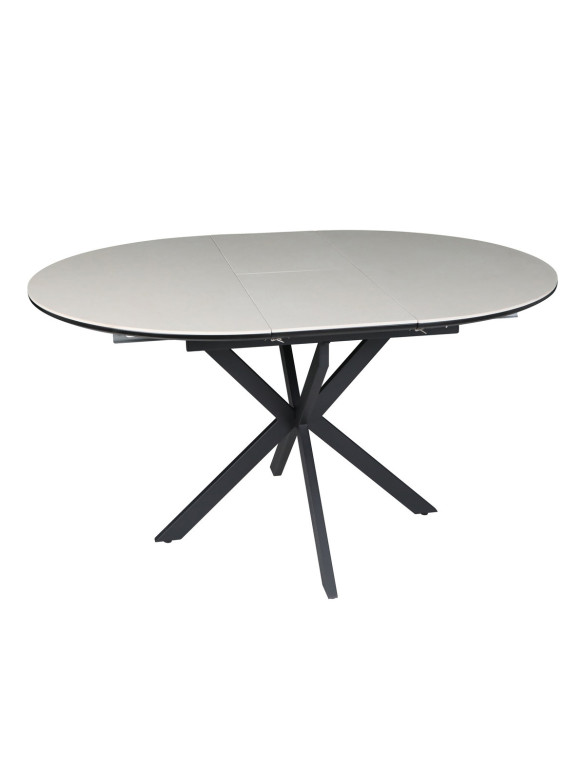 Стіл GENEWA CERAMIC 105(140)*105 стіл бежевий/чорний