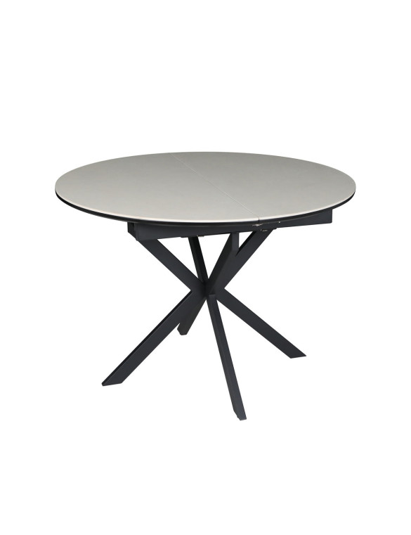 Стіл GENEWA CERAMIC 105(140)*105 стіл бежевий/чорний