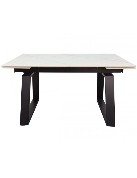 Стіл BERNARD CERAMIC 140(200)*90 білий мат/чорний