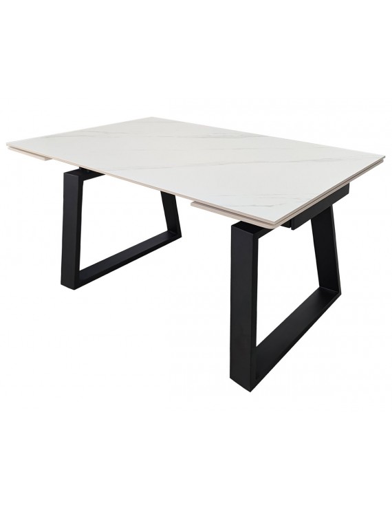 Стіл BERNARD CERAMIC 140(200)*90 білий мат/чорний