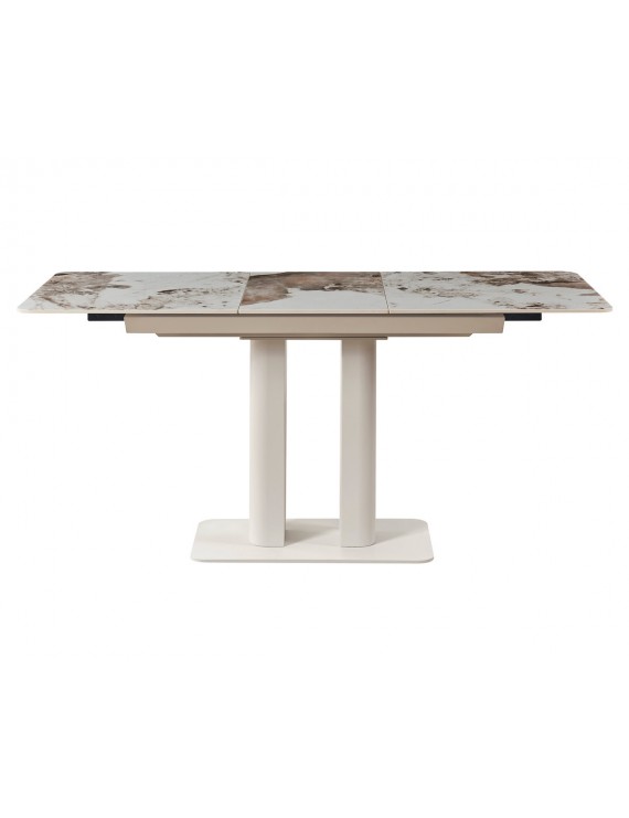 Стіл ROTTERDAM CERAMIC 120(160)*75 білий глянець/кашемір