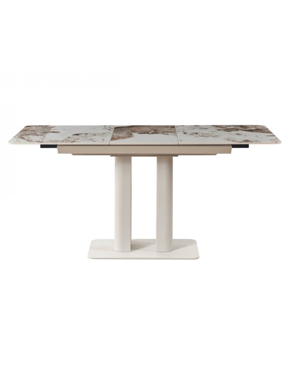 Стіл ROTTERDAM CERAMIC 120(160)*75 білий глянець/кашемір