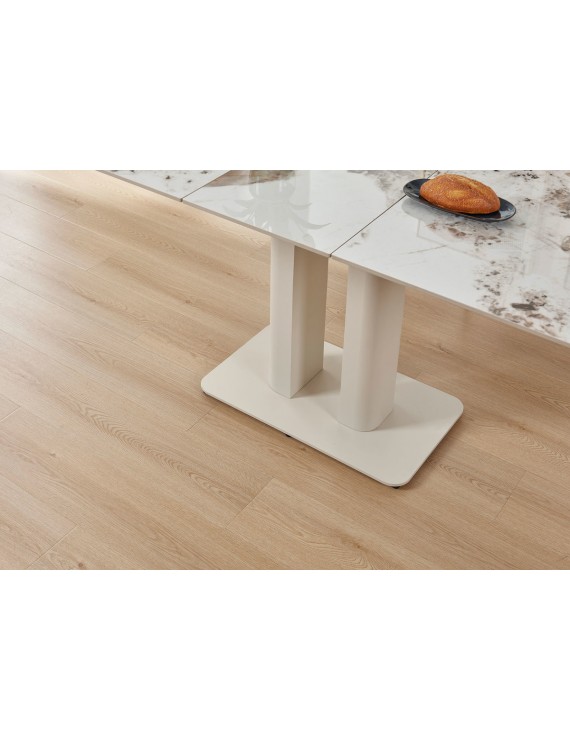 Стіл ROTTERDAM CERAMIC 120(160)*75 білий глянець/кашемір