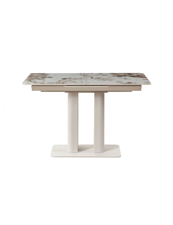 Стіл ROTTERDAM CERAMIC 120(160)*75 білий глянець/кашемір