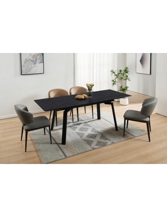 Стіл BELFORD CERAMIC 140(200)*80 чорний горіх/чорний