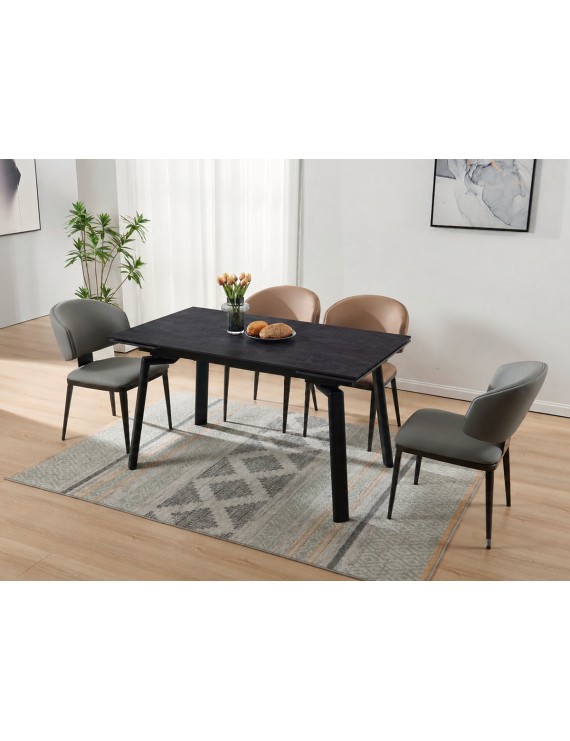 Стіл BELFORD CERAMIC 140(200)*80 чорний горіх/чорний
