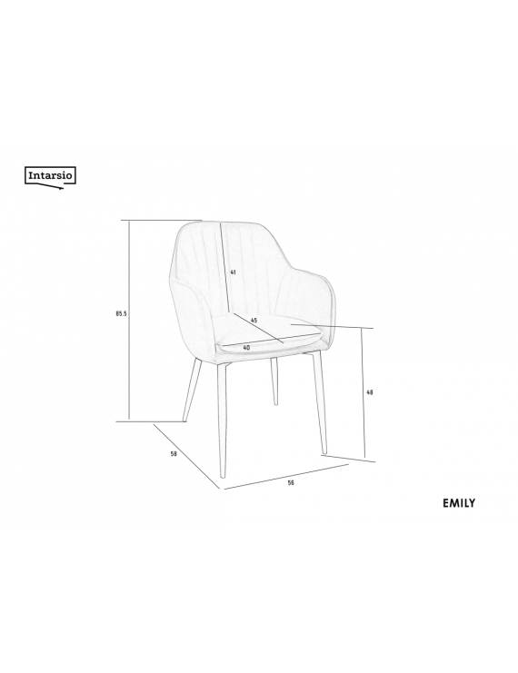 Стілець EMILY чорний каркас/беж