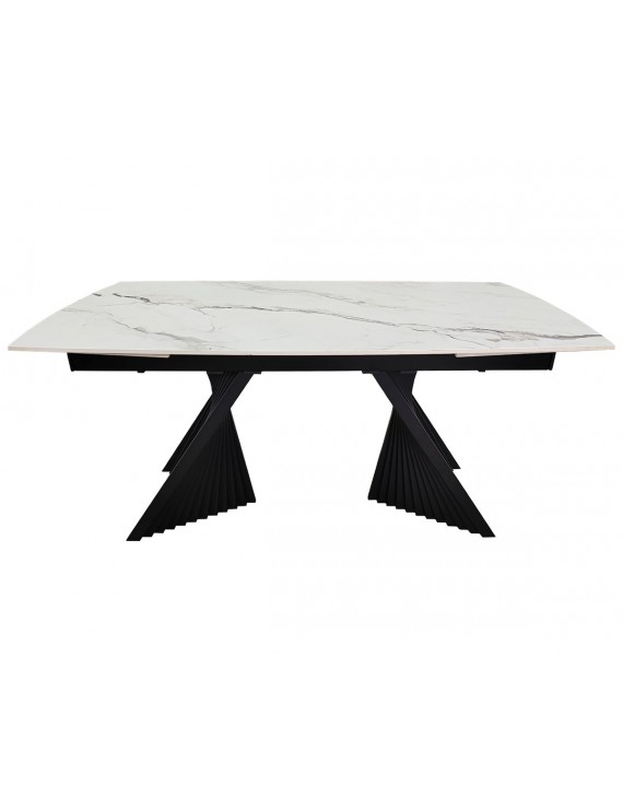 Стіл EDMUND CERAMIC 160(240)*90 білий мат/чорний
