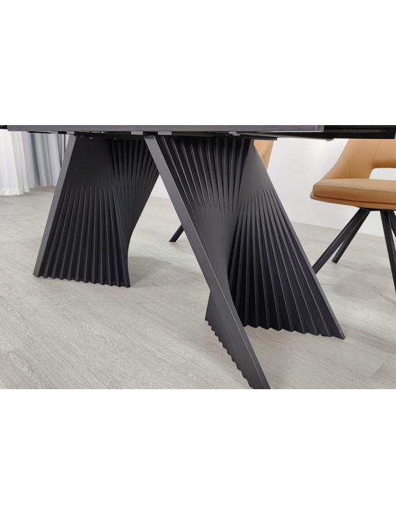 Стіл EDMUND CERAMIC 160(240)*90 білий мат/чорний