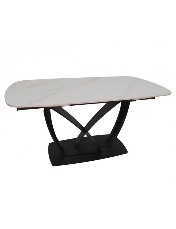 Стіл TYLER CERAMIC 160(240)*90 білий мат/чорний