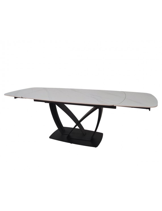 Стіл TYLER CERAMIC 160(240)*90 білий мат/чорний