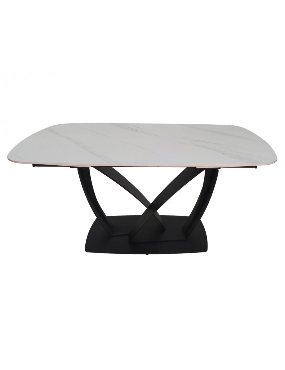 Стіл TYLER CERAMIC 160(240)*90 білий мат/чорний