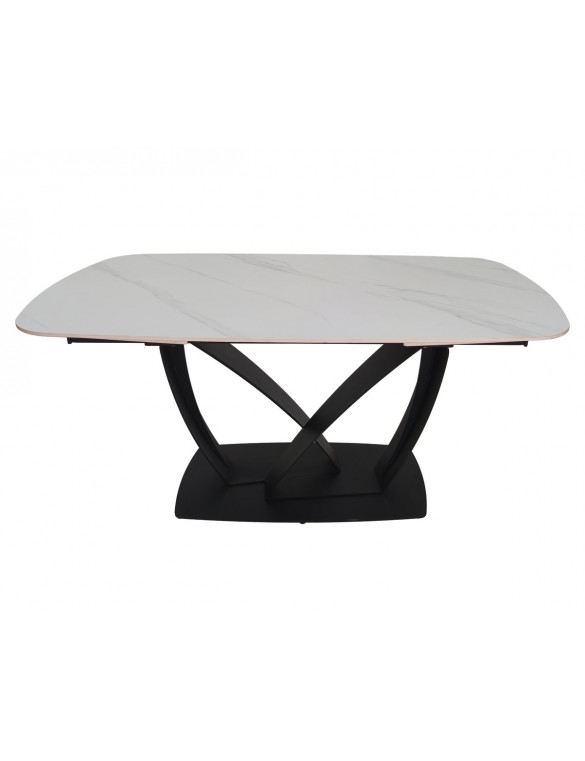 Стіл TYLER CERAMIC 160(240)*90 білий мат/чорний