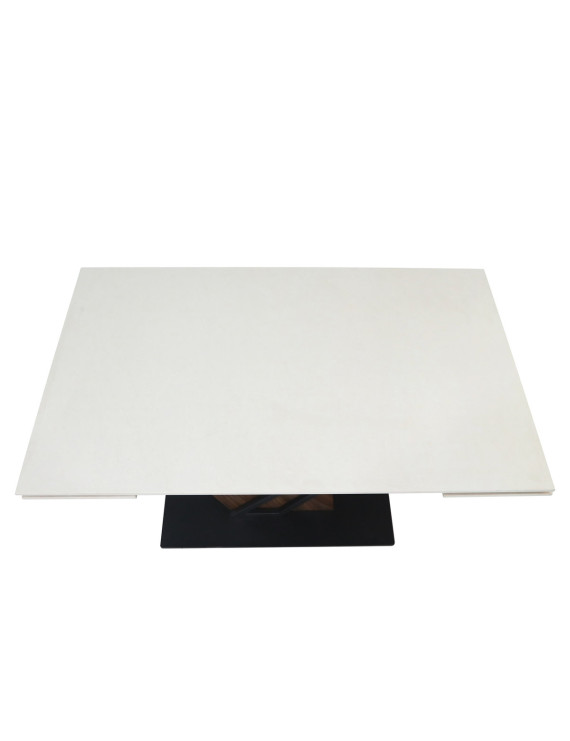 Стіл FERNANDO CERAMIC 160(220)*90 бежевий мат/темний горіх