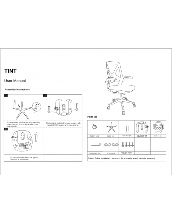 Крісло поворотне TINT сіре/білий каркас