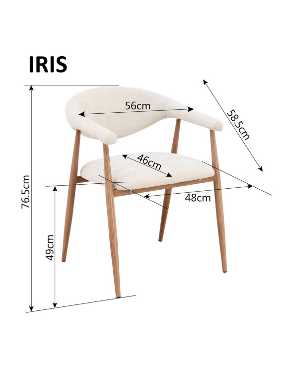 Cтілець IRIS дуб метал/світлий беж тк.