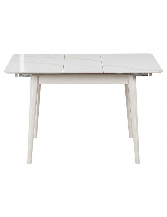 Стіл TALLINN CERAMIC 90(120)*70 білий глянець/кашемір