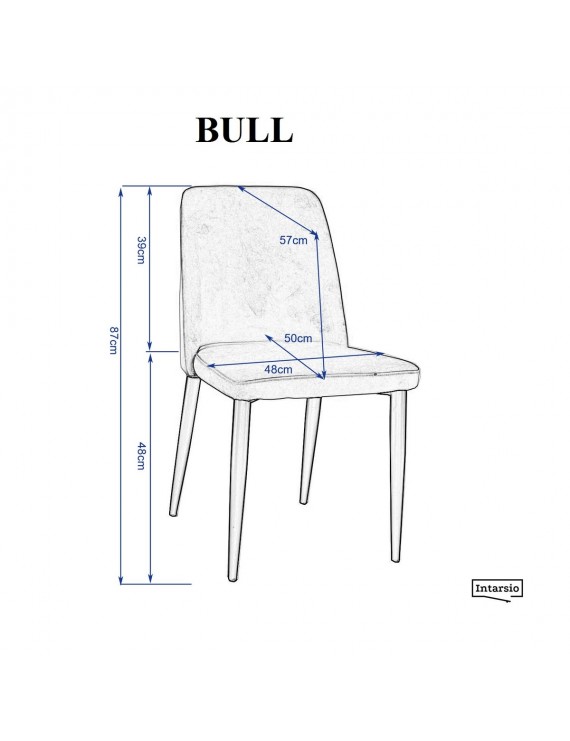 Стілець BULL чорний каркас/світло-сірий