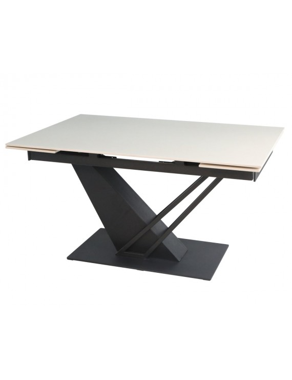 Стіл FERNANDO CERAMIC 140(200)*90 бежевий/чорний