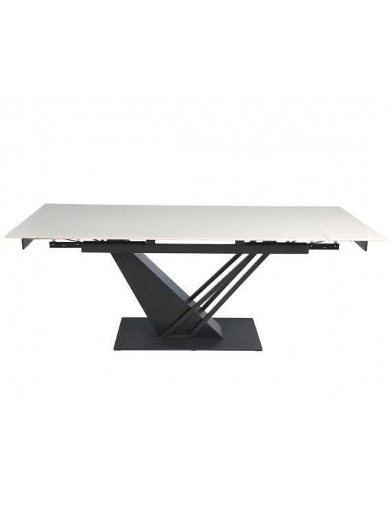 Стіл FERNANDO CERAMIC 140(200)*90 бежевий/чорний