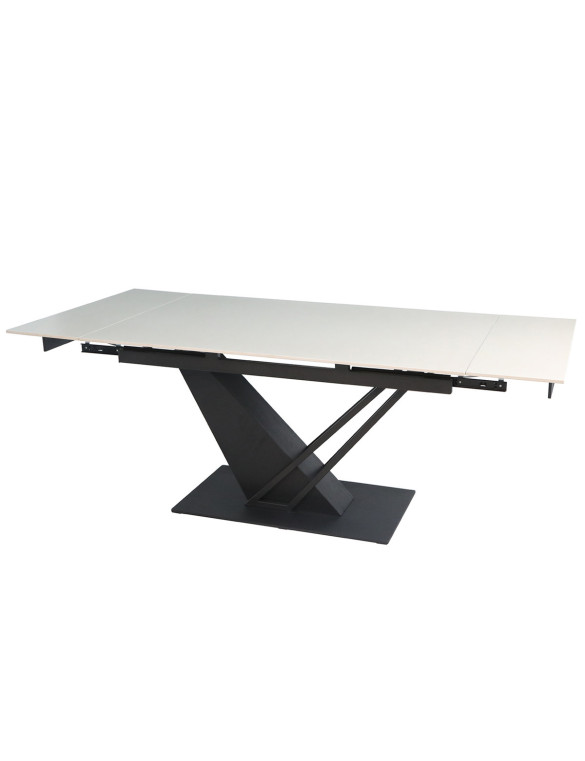 Стіл FERNANDO CERAMIC 140(200)*90 бежевий/чорний