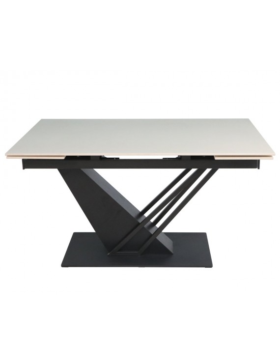 Стіл FERNANDO CERAMIC 140(200)*90 бежевий/чорний