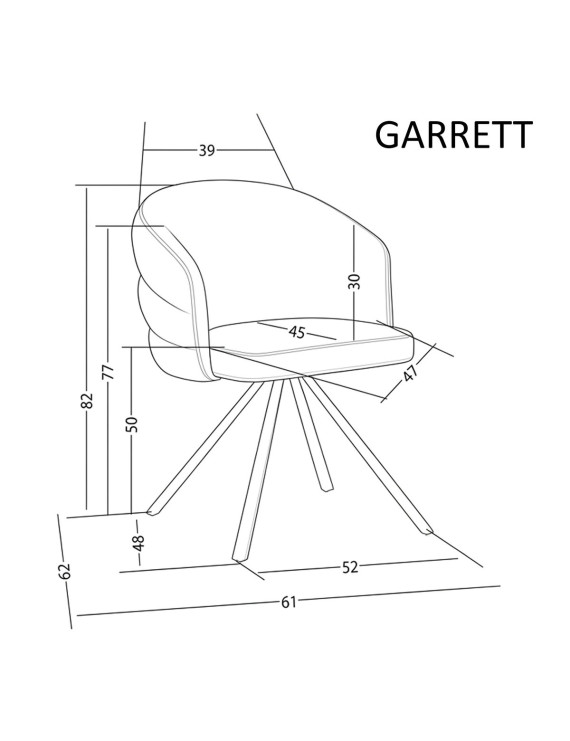 Стілець GARRETT кашемір каркас/кремовий тк.