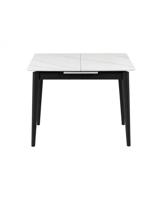 Стіл TALLINN CERAMIC 90(120)*70 білий/чорний каркас