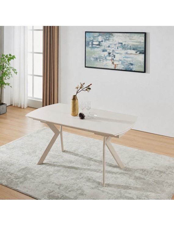Стіл NOREEN CERAMIC 140(200)*80 білий/кашемір