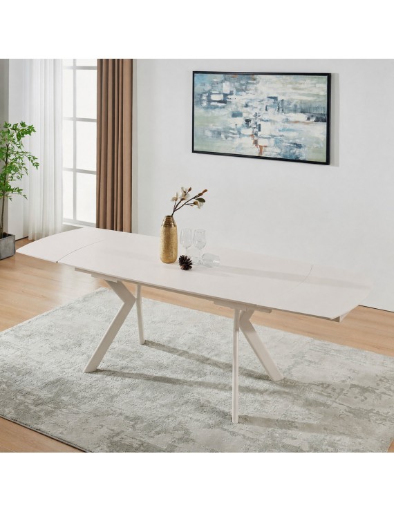 Стіл NOREEN CERAMIC 140(200)*80 білий/кашемір