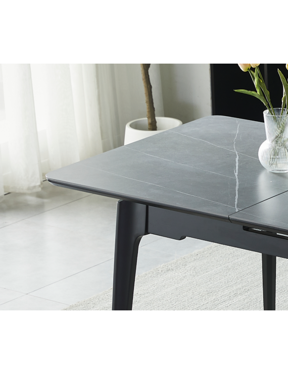 Стіл BERLIN CERAMIC 140(180)*80 сірий мат/чорний каркас