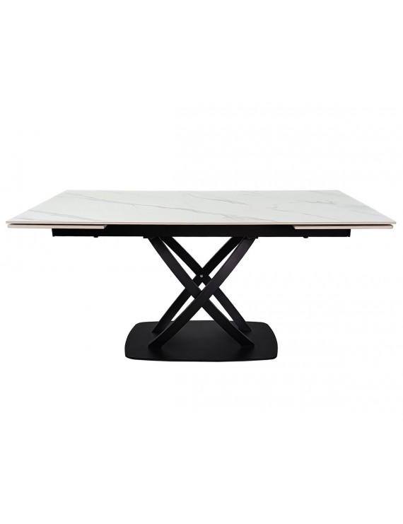 Стіл HILDA CERAMIC 160(240)*90 білий мат/чорний