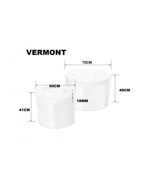 Журнальний столик VERMONT сірий еф.мармуру/дуб (к-кт)