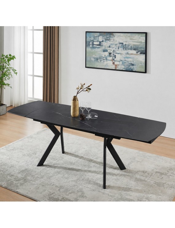 Стіл NOREEN CERAMIC 140(200)*80 чорний/чорний