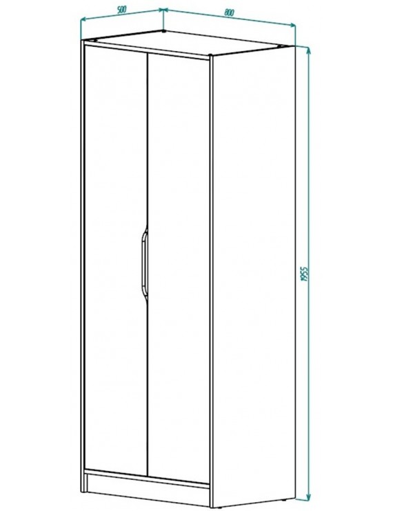 Шафа NORD B 80x195 см Дуб Експресив Бронзовий/Білий Діамант