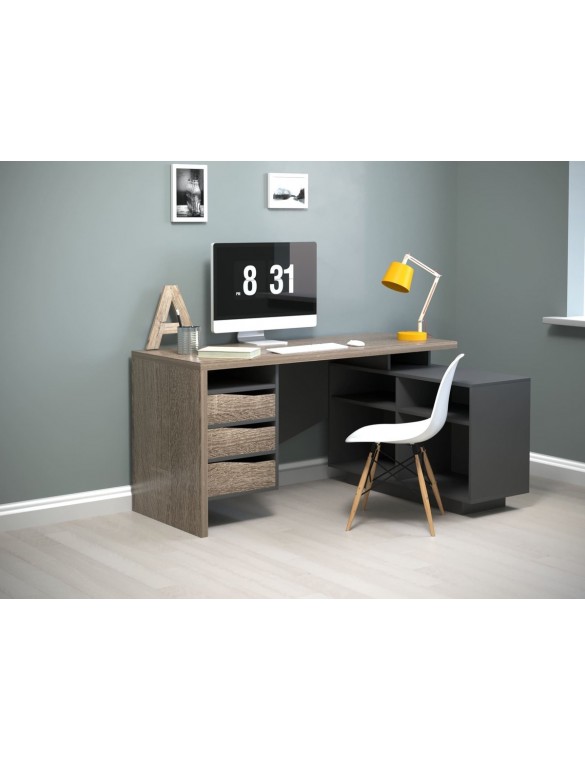Стіл письмовий CONNECT 3 R 157,5*78,6 Дуб сонома трюфель/Антрацит