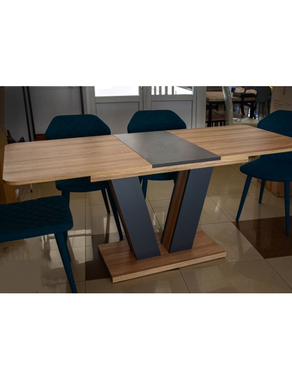 Стіл обідній Torino 140(180)x80 см Блеквуд Ячмінний/Графіт