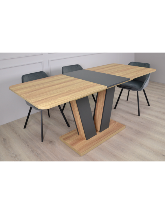 Стіл обідній Torino 140(180)x80 см Блеквуд Ячмінний/Графіт