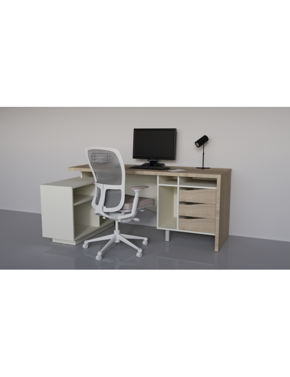 Стіл письмовий CONNECT 2 L SK 180×78 см Дуб кремона котта/Стоун бейж